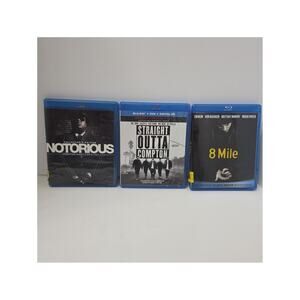 Lot Of 3 Rapper's Blu-ray Trio (8 Mile, Notorious, Straight Outta Compton)
